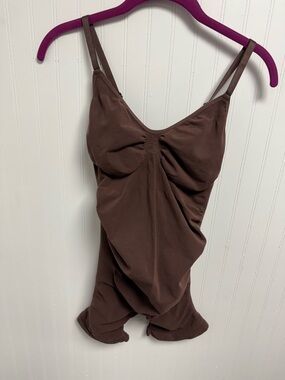 Skims Maternity Sculpting Bodysuit Seamless Mid-thigh 2X/3X Brown